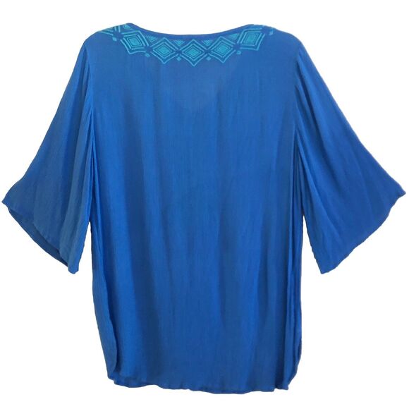 Lilly Pulitzer Bluebell Tunic Top Womens Sz S Palm Beach Embroidered Gauze Boho - Picture 6 of 11